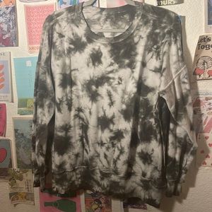 Green and White Tie Dye Sweater